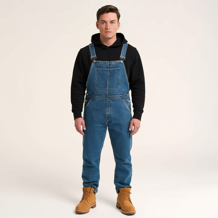 Vintage Denim Overall til Herrer - Justerbare Stropper
