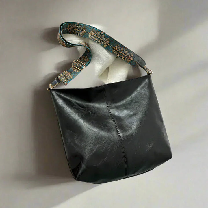 Vintage læderskuldertaske til kvinder