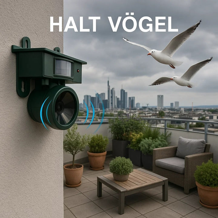 Skræm duer væk fra altan og have | Fugleafskrækkende enhed | VogelBlock