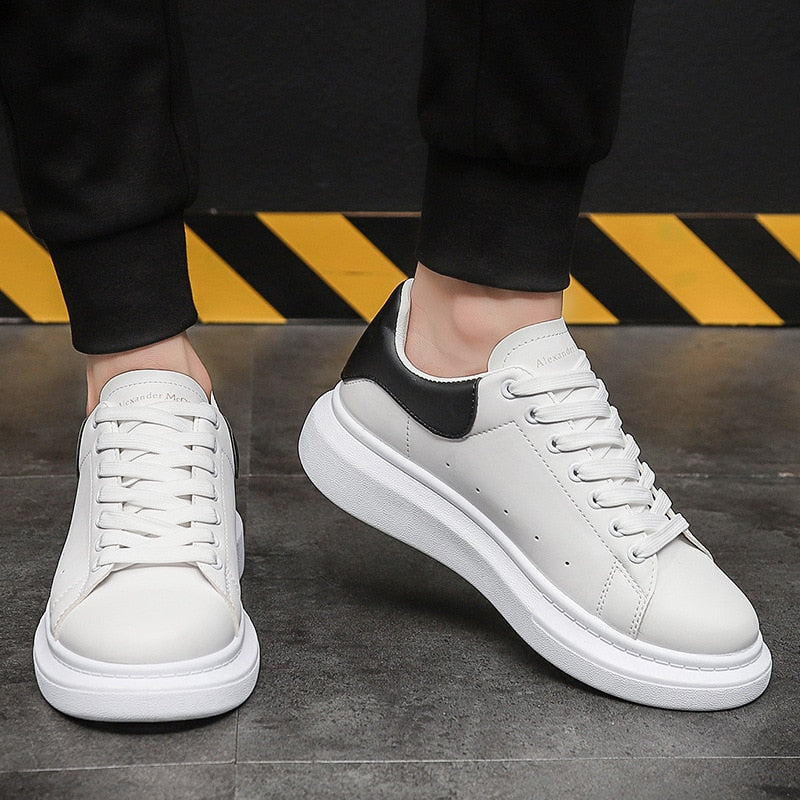 Hvide sneakers til mænd | Tyk og komfortabel sål | Tidløst design