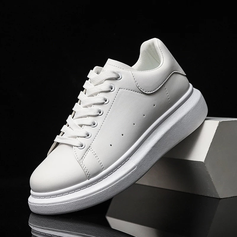 Hvide sneakers til mænd | Tyk og komfortabel sål | Tidløst design