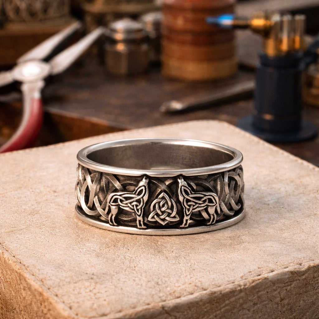 Viking Ulv Ring Statement-smykke