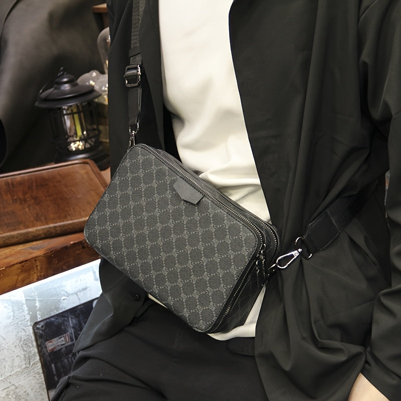 Skuldertaske til mænd | Streetstyle | Ternet design | Sort