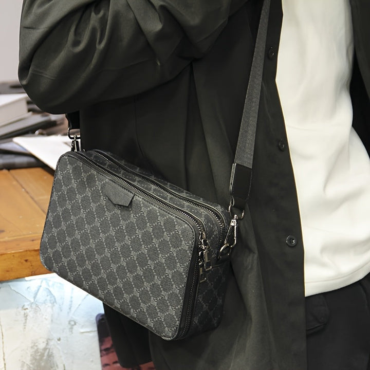 Skuldertaske til mænd | Streetstyle | Ternet design | Sort