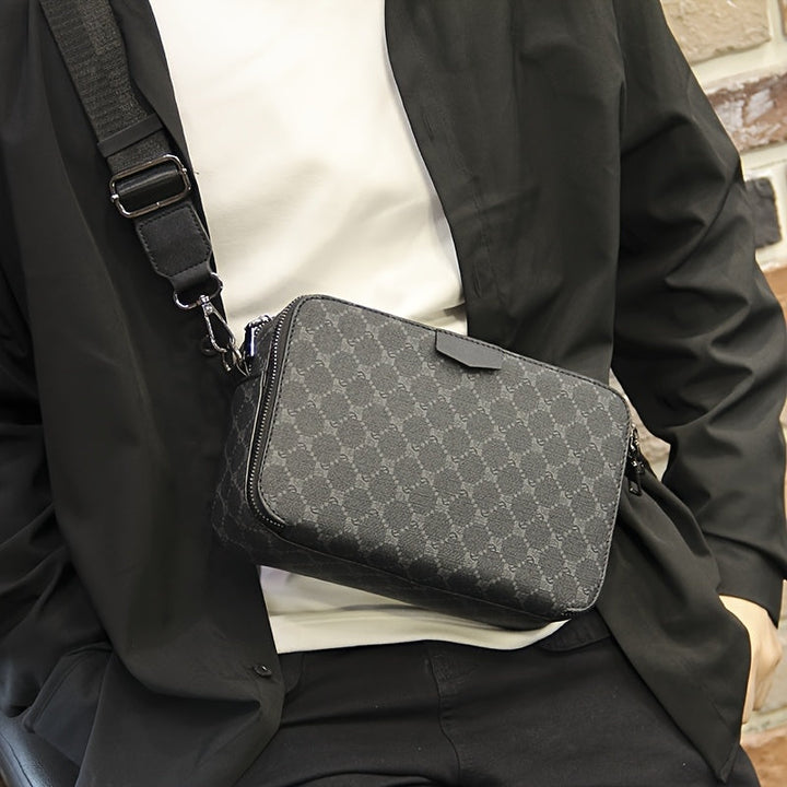 Skuldertaske til mænd | Streetstyle | Ternet design | Sort