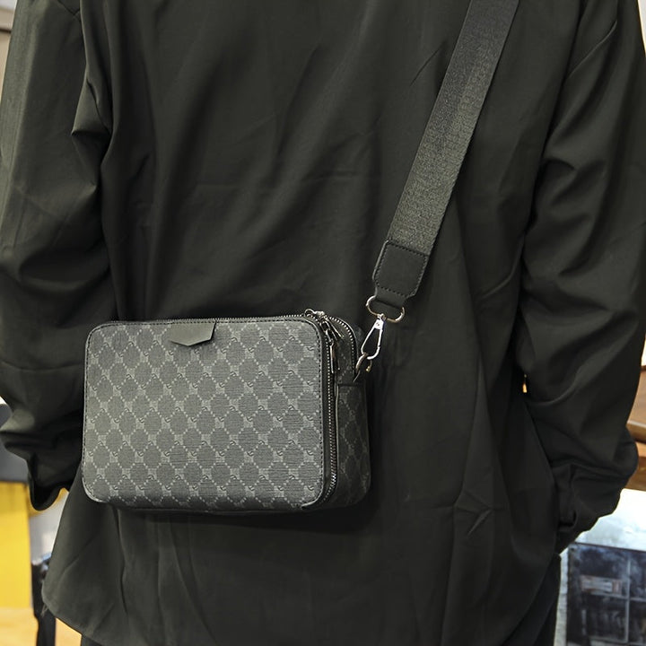 Skuldertaske til mænd | Streetstyle | Ternet design | Sort